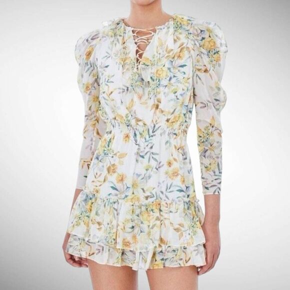 Generation Love Bella Dress in Marigold Bloom White Size S - Picture 1 of 7